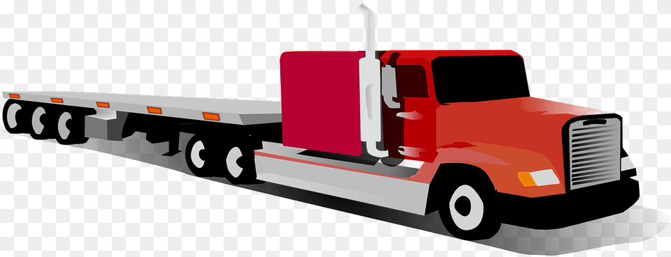 Flatbed Truck Clip Art, Trailer Truck, Transportation, Vehicle, Machine Png Image