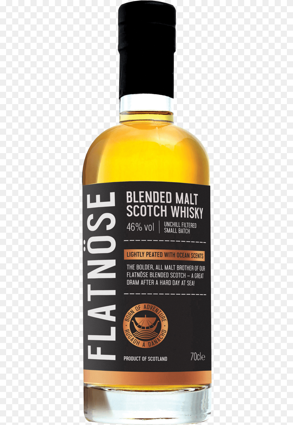 Flatnose Islay Blended Malt Scotch Whisky The Islay Boys Flatnose Blended Malt Blended Malt Whisky, Alcohol, Beverage, Liquor, Bottle Png