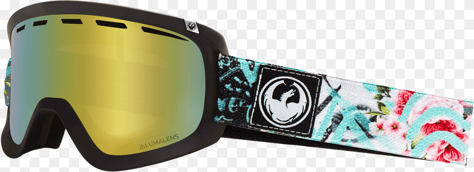 Flaunt With Lumalens Gold Ionized Dark Smoke Lens Women Dragon Snow Goggles, Accessories Free Png