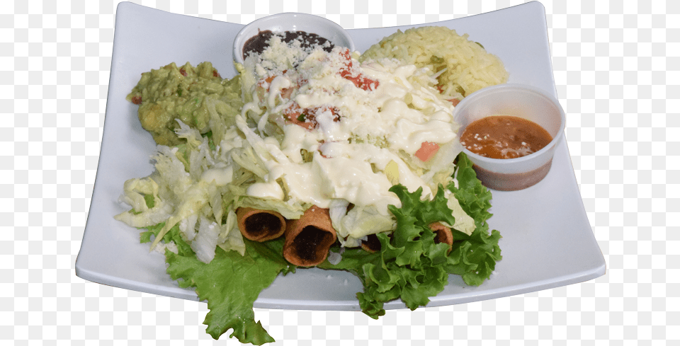 Flautas Con Arroz Y Frijoles Taquito, Food, Food Presentation, Meal, Dining Table Png