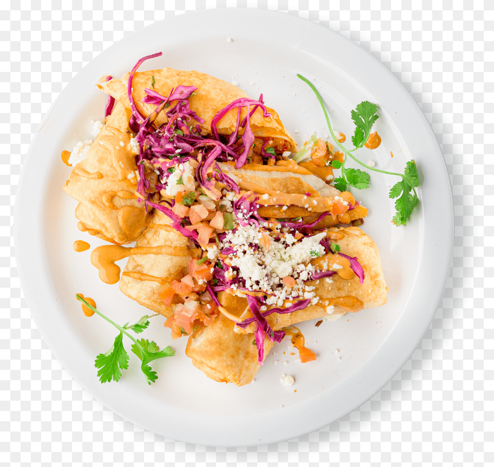 Flautitas Topview, Food, Food Presentation, Plate, Meal Free Png