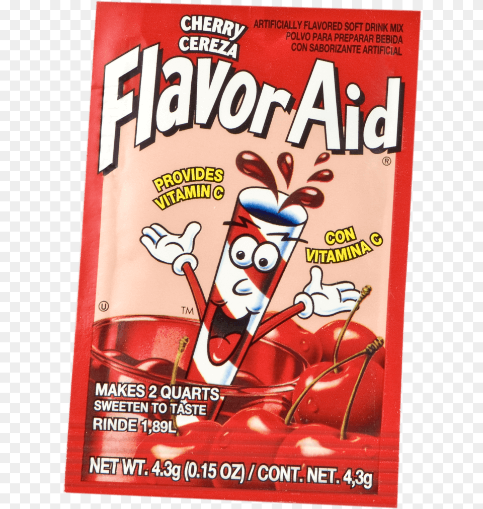 Flavor Aid Cherry Flavor Aid, Advertisement, Poster, Sweets, Food Png Image