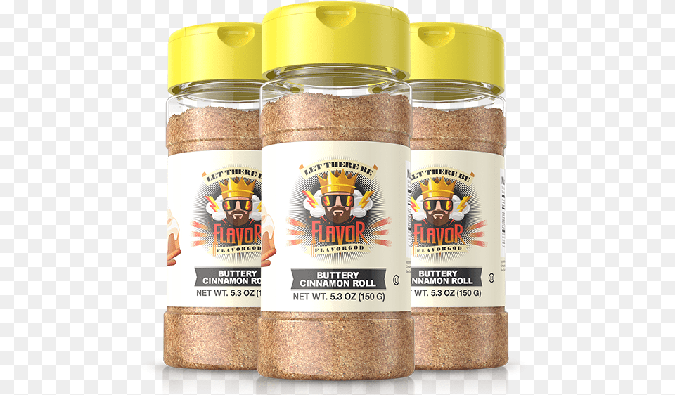 Flavor God Buttery Cinnamon Roll, Food, Mustard, Bottle, Shaker Free Png