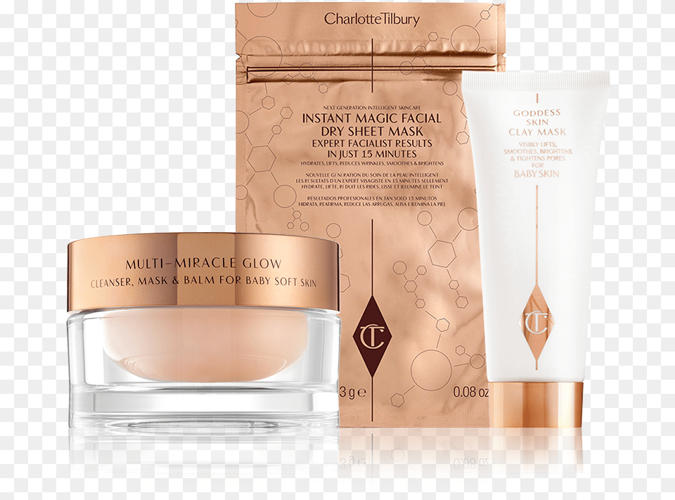 Flawless Face Mask Kit Pack Shot With Multi Miracle Charlotte Tilbury, Head, Person, Cosmetics, Bottle Free Png