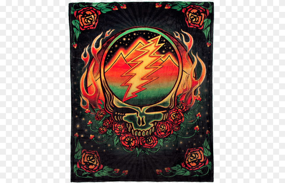 Fleece Blanket With A Grateful Dead Steal Your Face Trippy Grateful Dead Steal Your Face, Accessories, Tapestry, Art, Ornament Png Image
