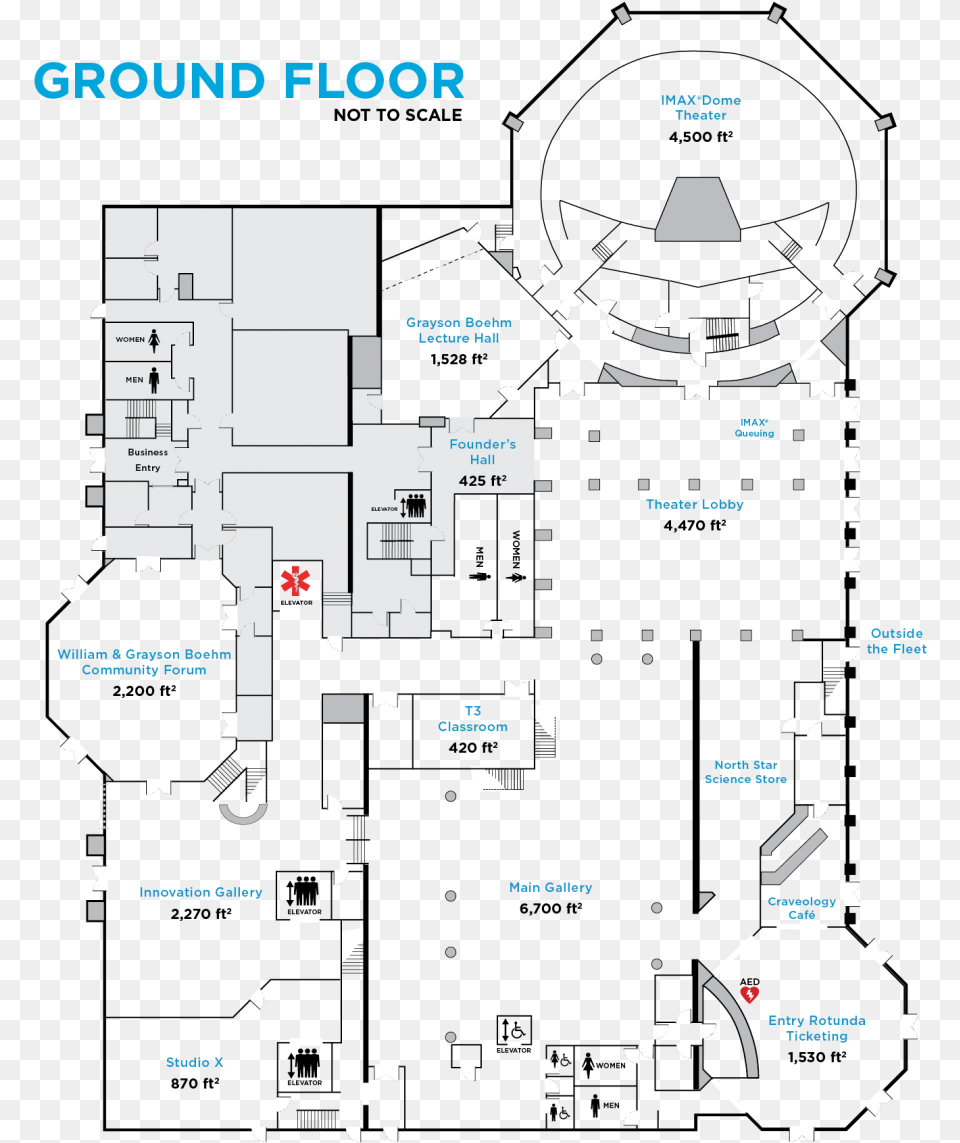 Fleet Science Center Ground Floor Diagram Png Image