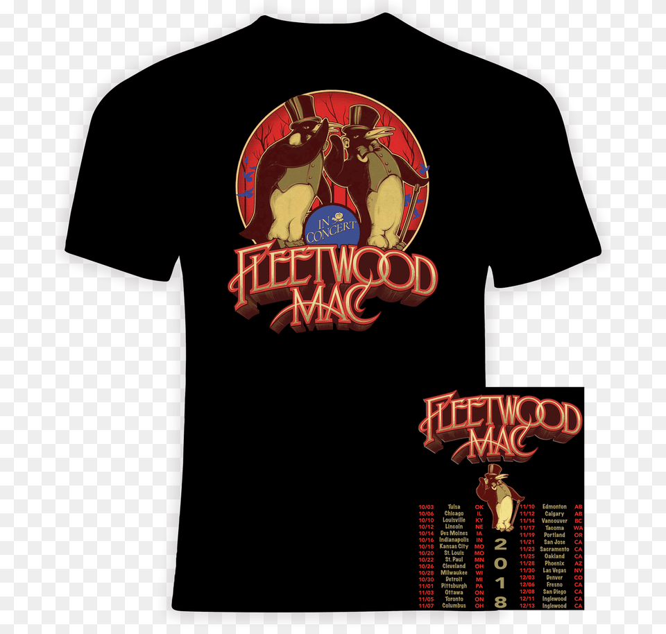 Fleetwood Mac 2018 North American Concert Tour T Shirt Fleetwood Mac Shirt, Clothing, T-shirt, Person Free Png Download