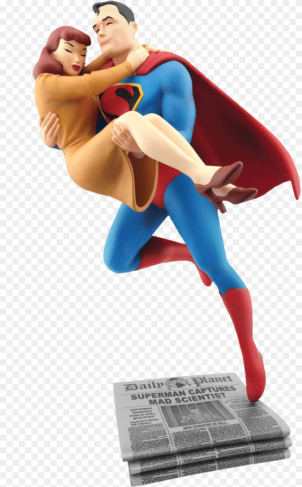 Fleischer Studios Superman Rescues Lois Lane 9 Statue Superman Lois Lane Figure, Adult, Person, Woman, Female Png Image