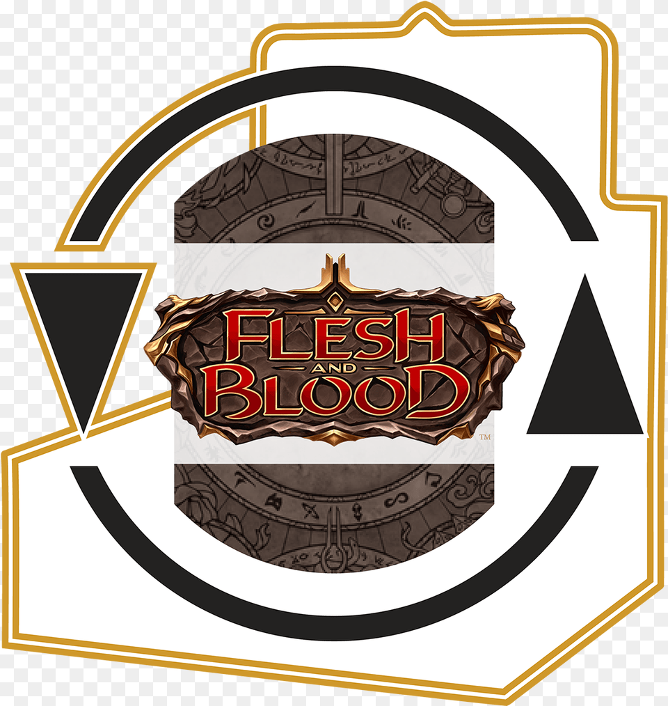 Flesh And Blood Booster Boxes With Card Game, Badge, Logo, Symbol, Emblem Png Image