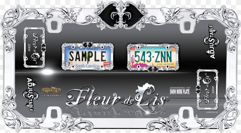 Fleur De Lis Chromeblack, License Plate, Transportation, Vehicle Free Transparent Png
