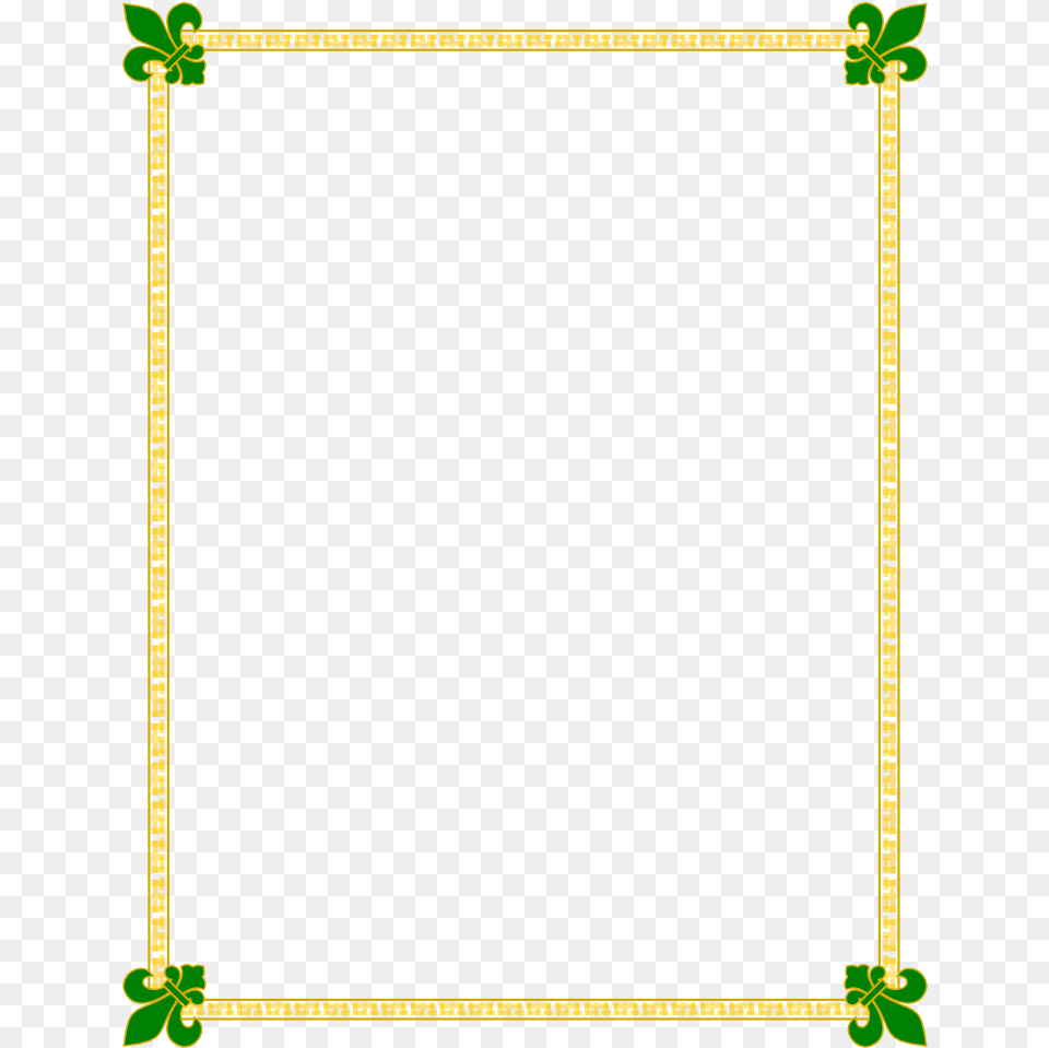 Fleur De Lis Gold And Green Border Borders And List Of Office Stationeries, Blackboard Free Transparent Png