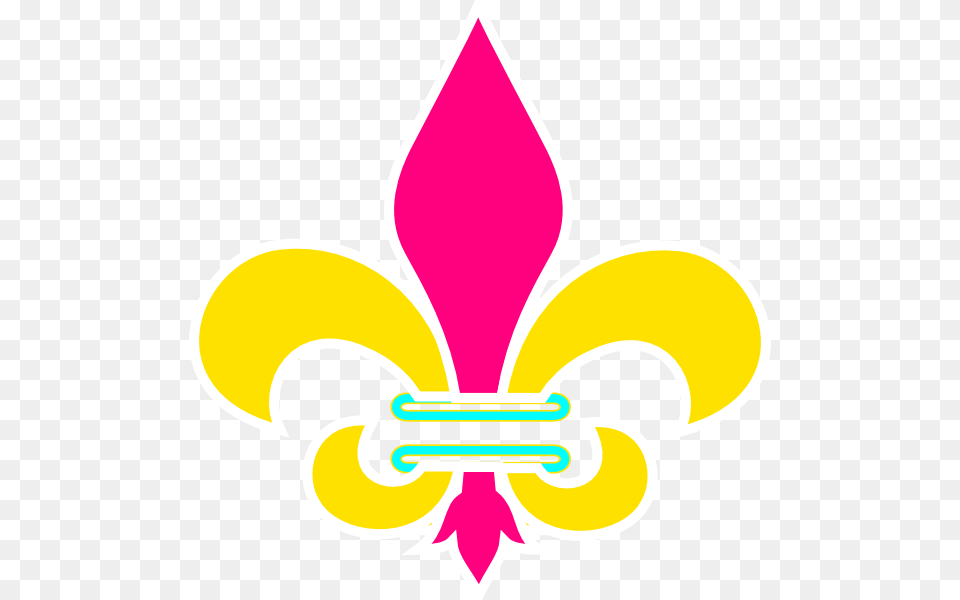 Fleur De Lis Gold Pink And Teal Clip Art Flor De Lis Escoteiro, Logo, Symbol, Emblem Png Image