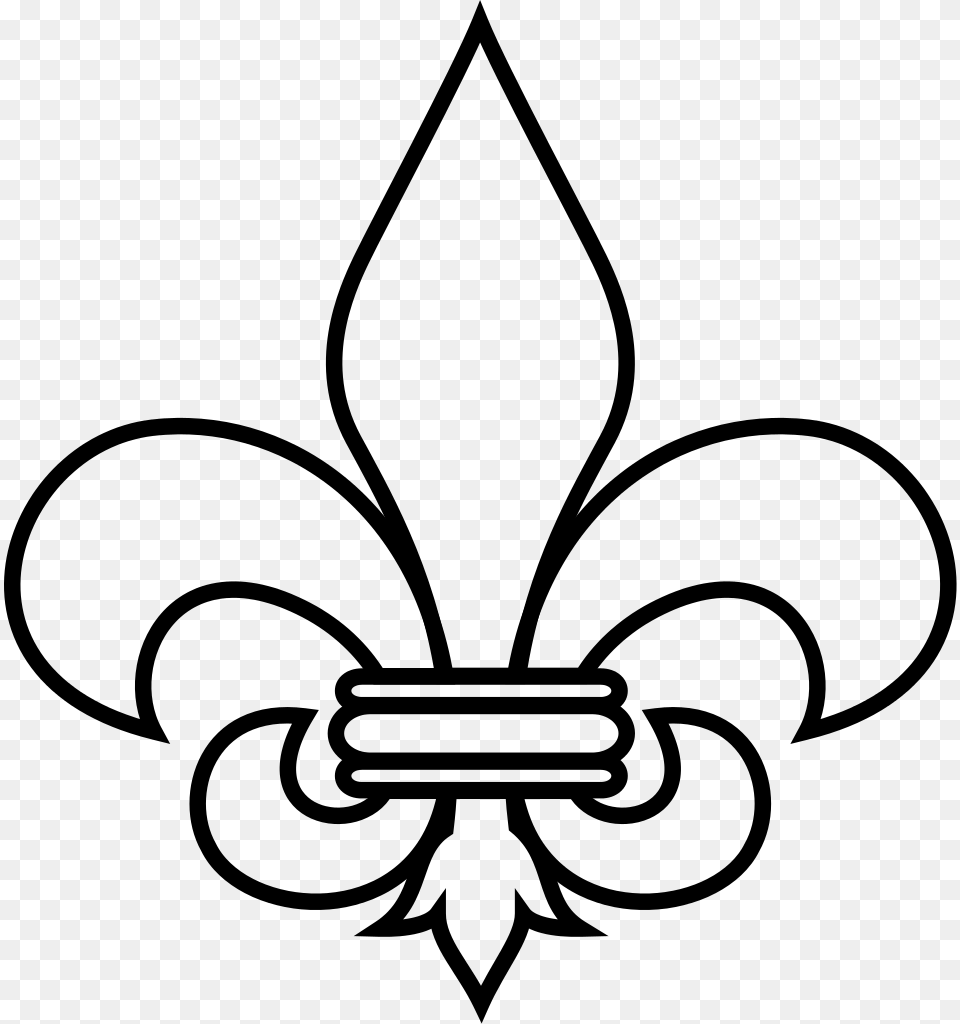 Fleur De Lis Outline Fleur De Lis, Gray Png Image