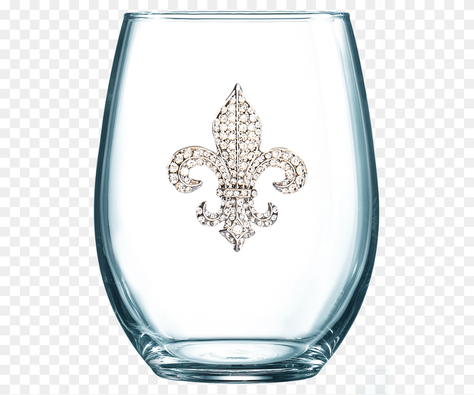 Fleur De Lis Stemless Queens Jewels Wine Glasses, Glass, Accessories Free Transparent Png