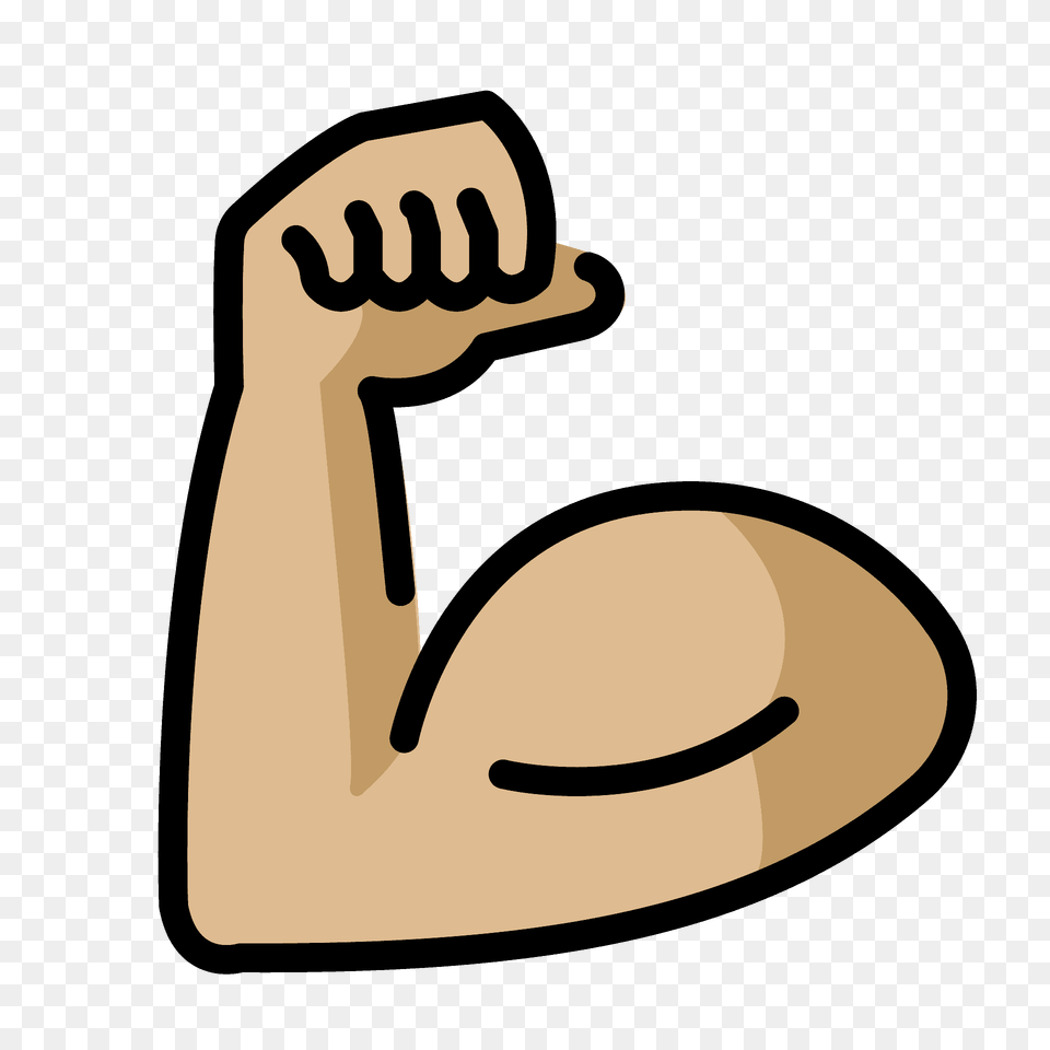 Flexed Biceps Emoji Clipart, Arm, Body Part, Person Png Image