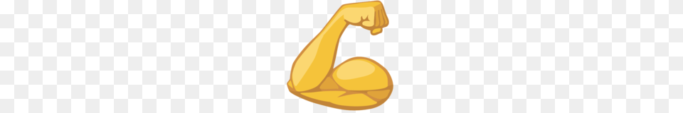 Flexed Biceps Emoji On Facebook, Kneeling, Person, Gold Free Png