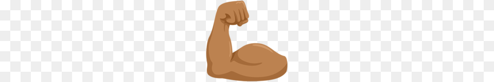 Flexed Biceps Medium Skin Tone Emoji On Messenger, Kneeling, Person, Arm, Body Part Png