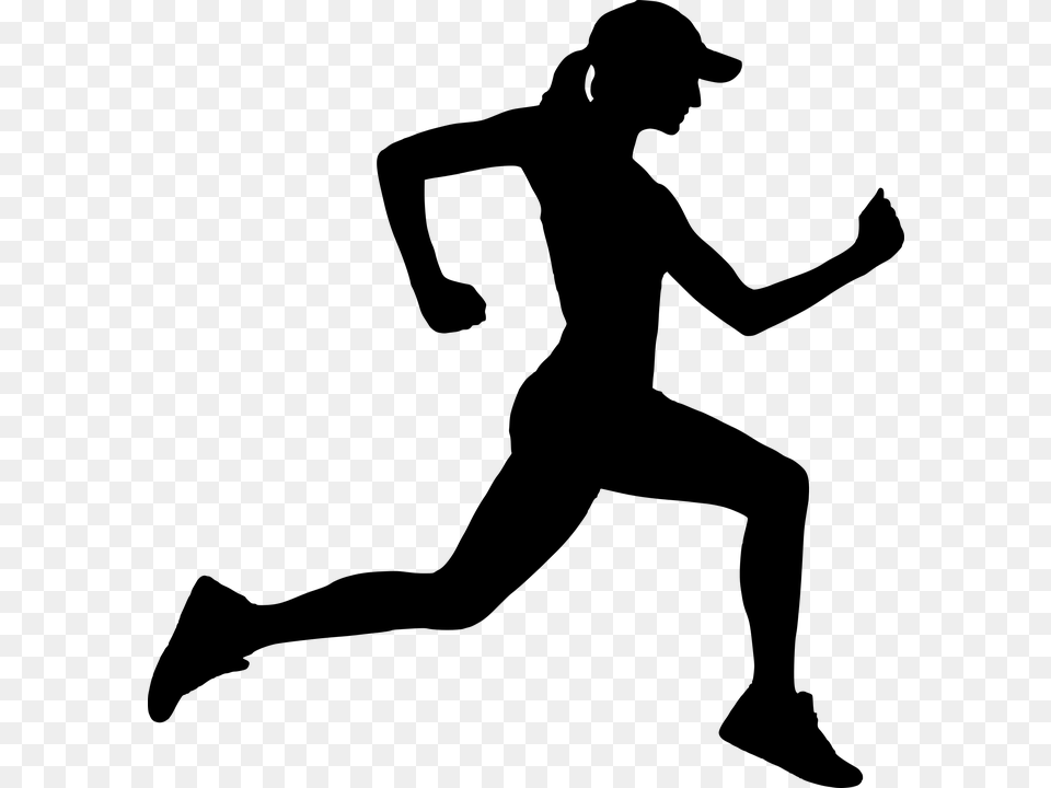 Flexibility Gymnastics Cliparts Fitness Silhouette Woman Running, Gray Png Image