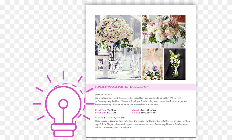Flexibility Is Our Specialty Floral Proposal Wedding, Flower Bouquet, Advertisement, Art, Poster Png Image
