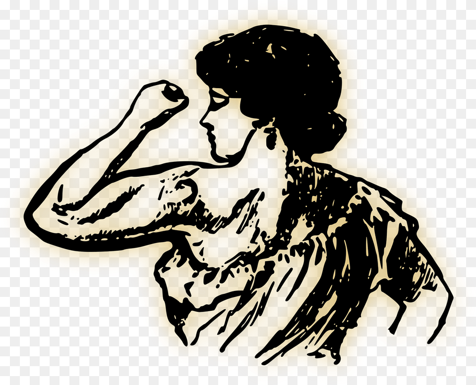 Flexing Arm Illustration, Adult, Female, Person, Woman Png Image