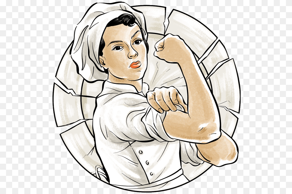 Flexing Female Chef Women Chef Logo, Art, Photography, Adult, Person Free Png