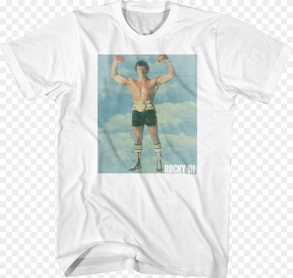Flexing Rocky Iii T Shirt Active Shirt, Clothing, T-shirt, Person, Face Free Png Download