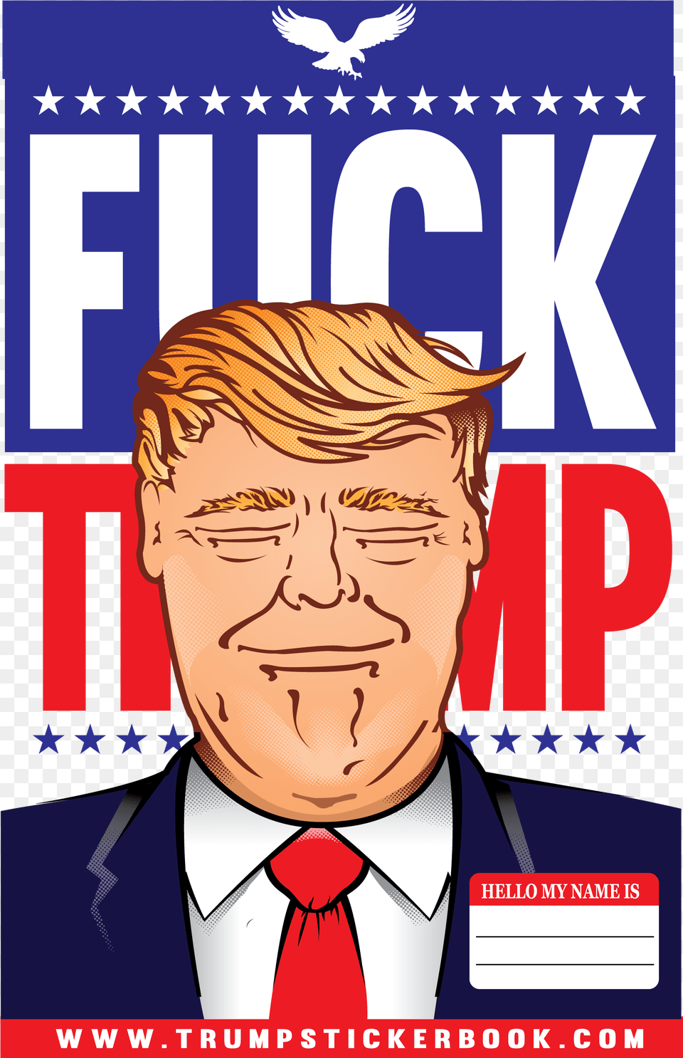 Flick Trump Sticker Book Cartoon, Publication, Person, Man, Male Png