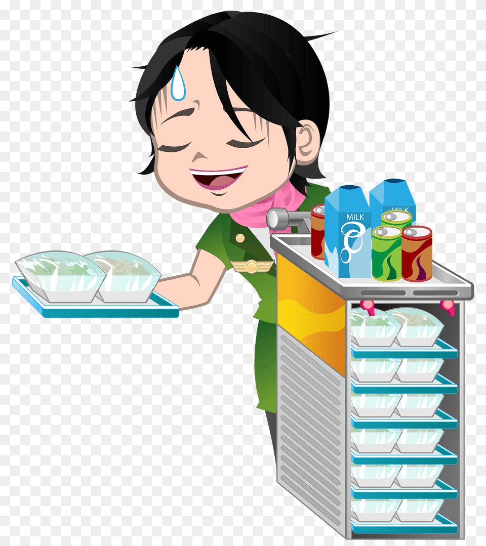 Flight Attendant Handing Out Meals Clipart, Baby, Face, Head, Person Free Transparent Png