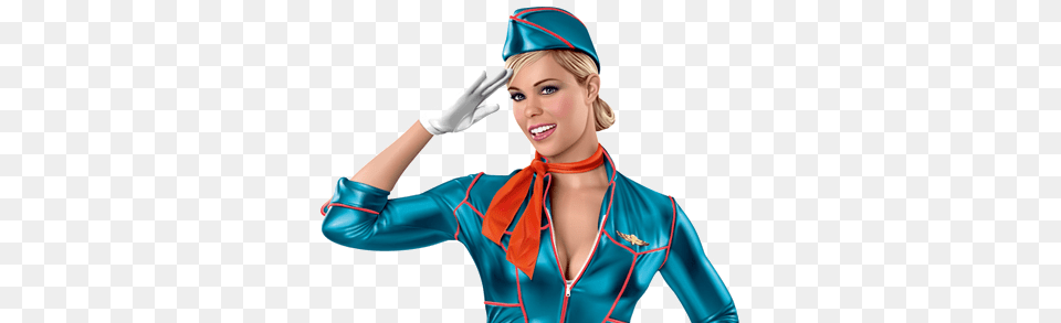 Flight Attendant High Quality Image Airline Stewardess Costume, Hat, Clothing, Person, Adult Free Png