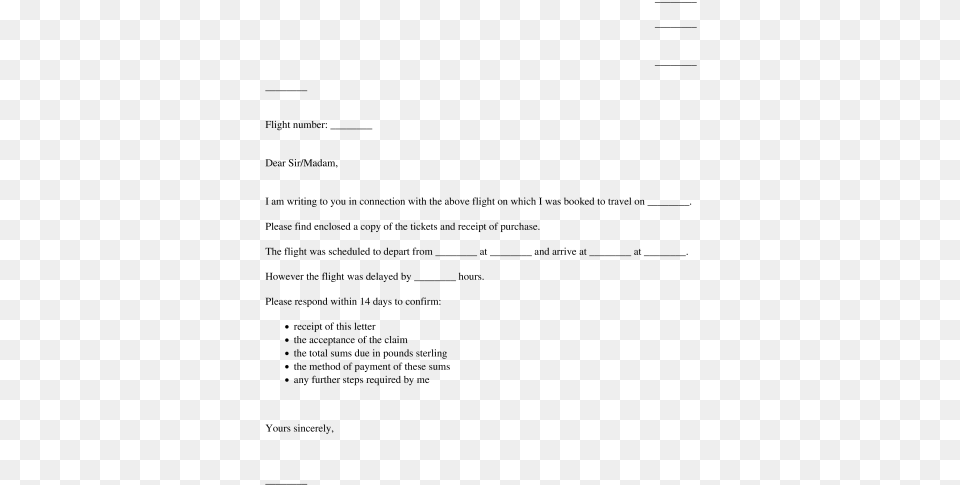 Flight Compensation Letter Template Letter To Claim, Gray Free Transparent Png