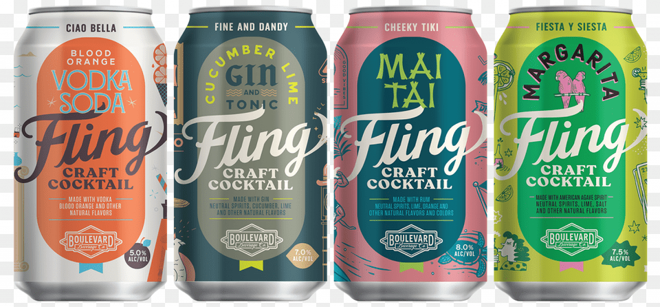 Fling Craft Cocktails Caffeinated Drink, Can, Tin, Beverage, Soda Png