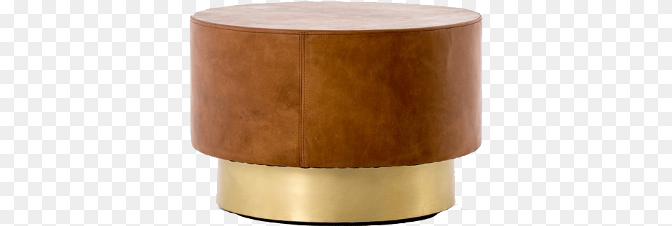 Flint Leather And Brass Coffee Table, Furniture, Ottoman, Hot Tub, Tub Png