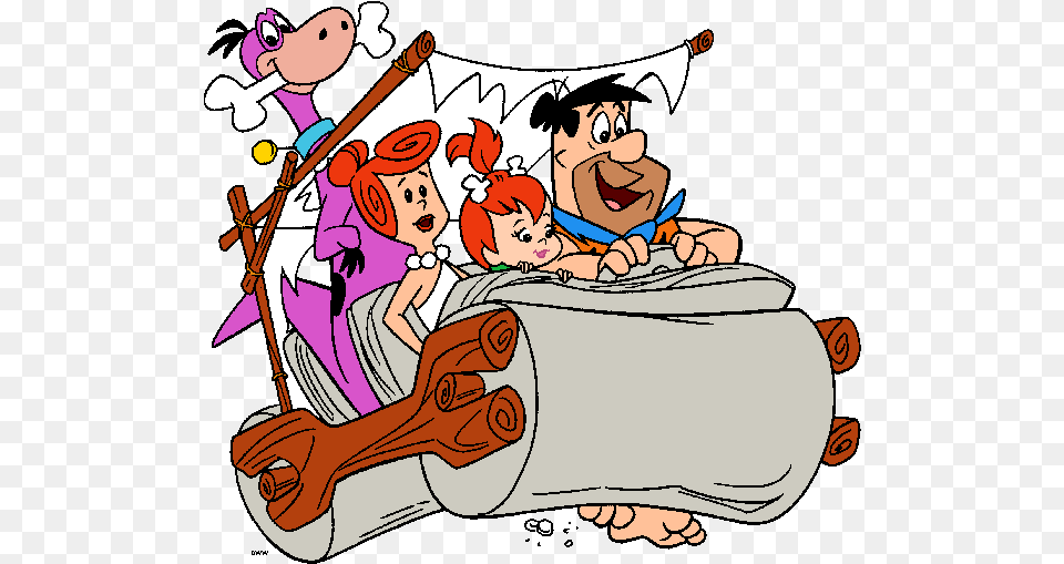 Flintstone Car Cartoon, Book, Comics, Publication, Baby Free Transparent Png