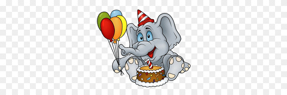 Flintstones Caricatures Elephant Cartoon Clip Art Images, Balloon, People, Person, Birthday Cake Free Transparent Png