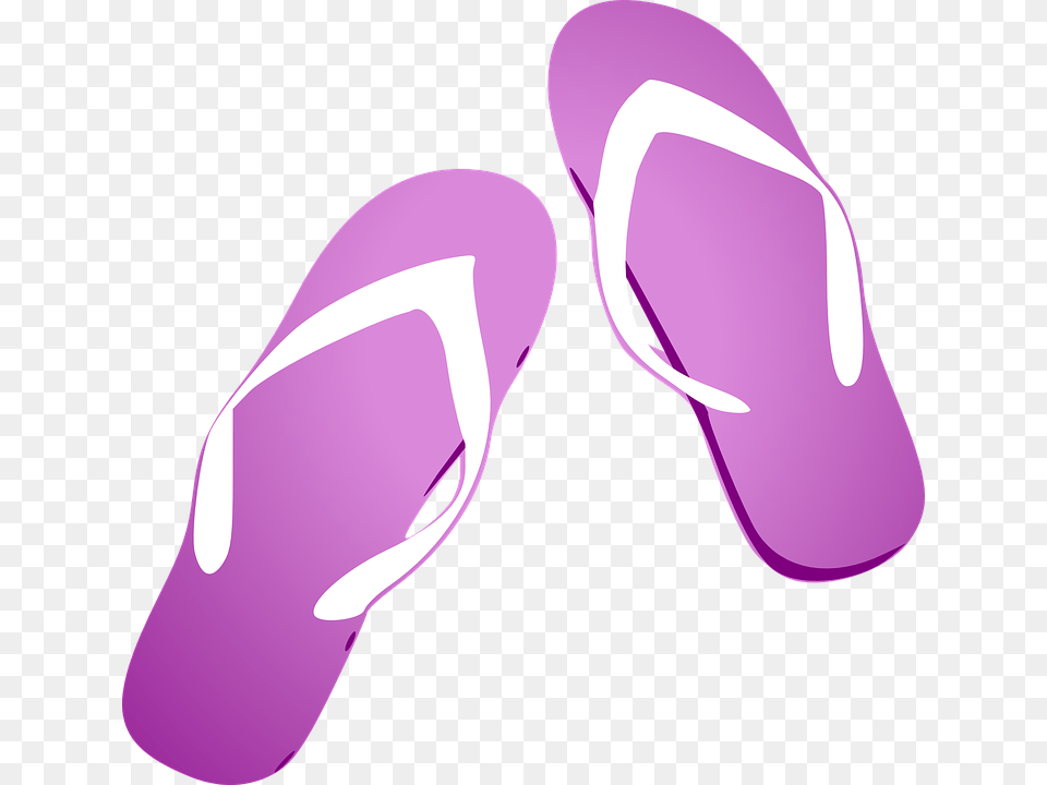 Flip Flop Cartoon, Clothing, Flip-flop, Footwear, Purple Free Png Download