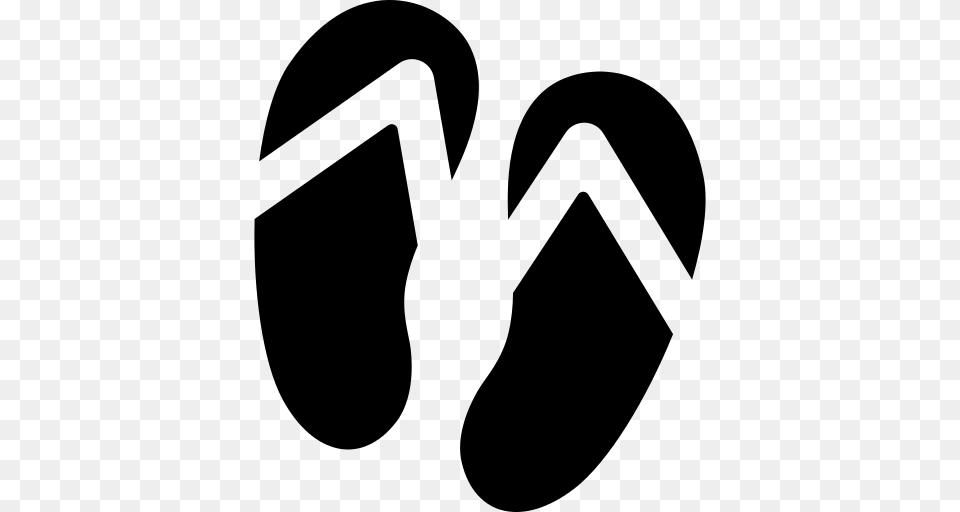 Flip Flop Icon, Gray Png