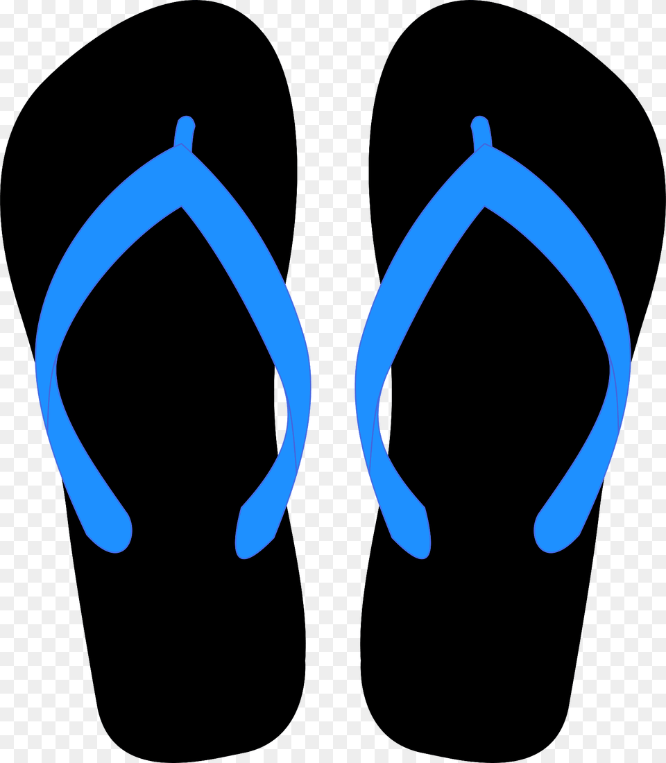 Flip Flops Black Soles Blue Straps Clipart, Clothing, Flip-flop, Footwear Free Png