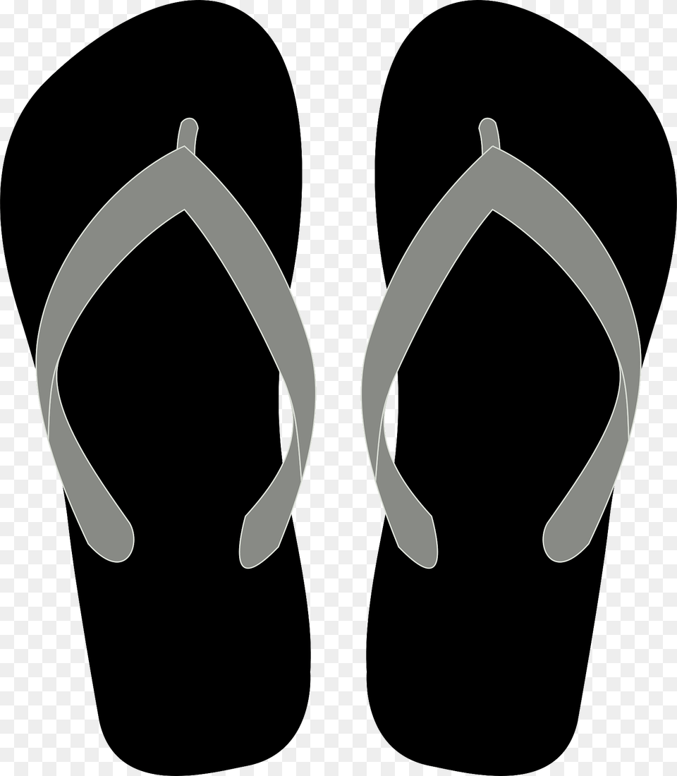 Flip Flops Black Soles Gray Straps Clipart, Clothing, Flip-flop, Footwear Png