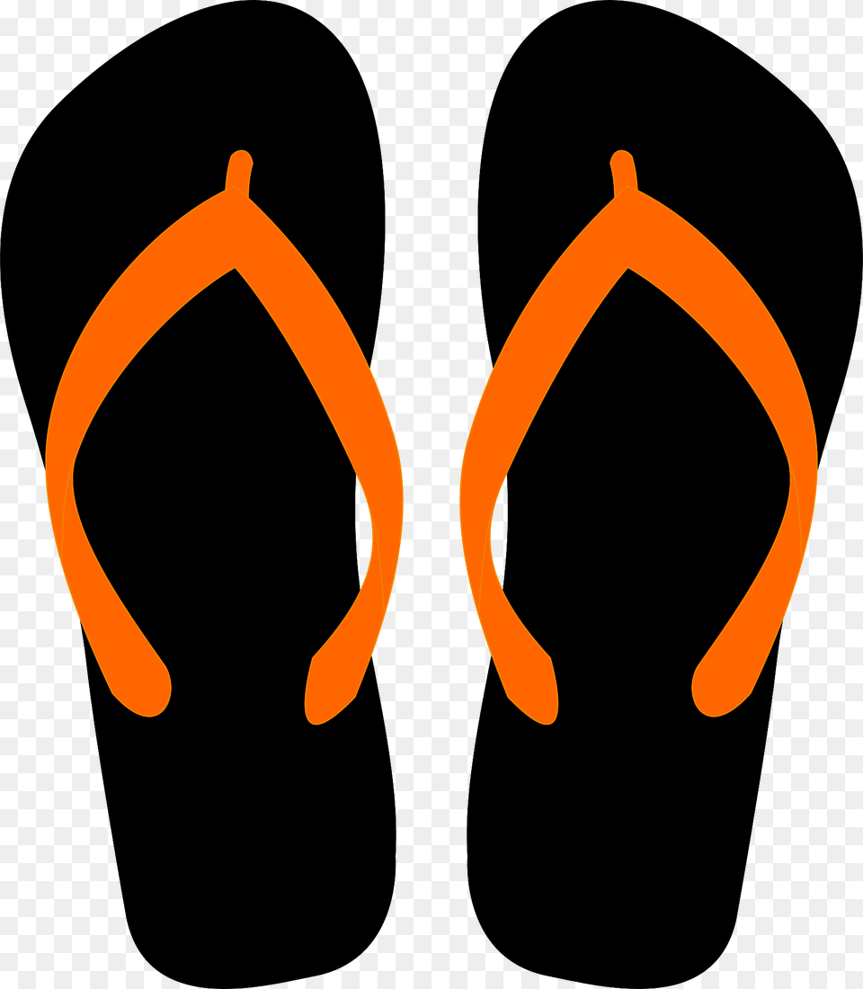 Flip Flops Black Soles Orange Straps Clipart, Clothing, Flip-flop, Footwear, Ammunition Free Png Download