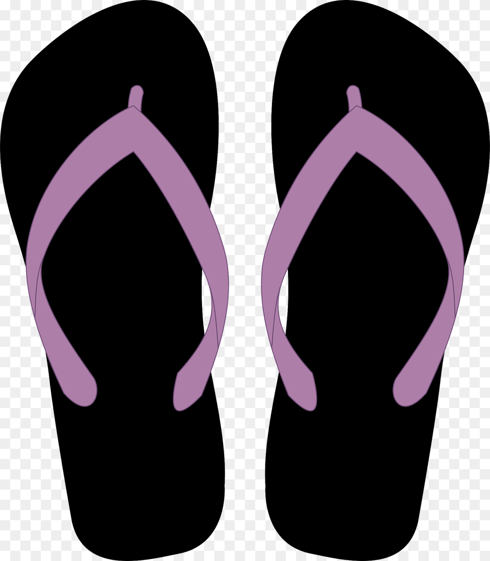 Flip Flops Black Soles Purple Straps Clipart, Clothing, Flip-flop, Footwear Free Transparent Png