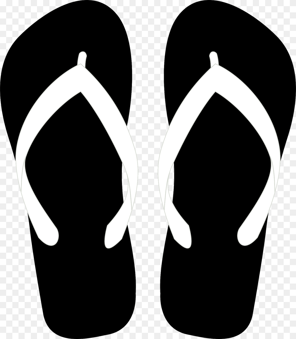 Flip Flops Black Soles White Straps Clipart, Clothing, Flip-flop, Footwear, Ammunition Free Png