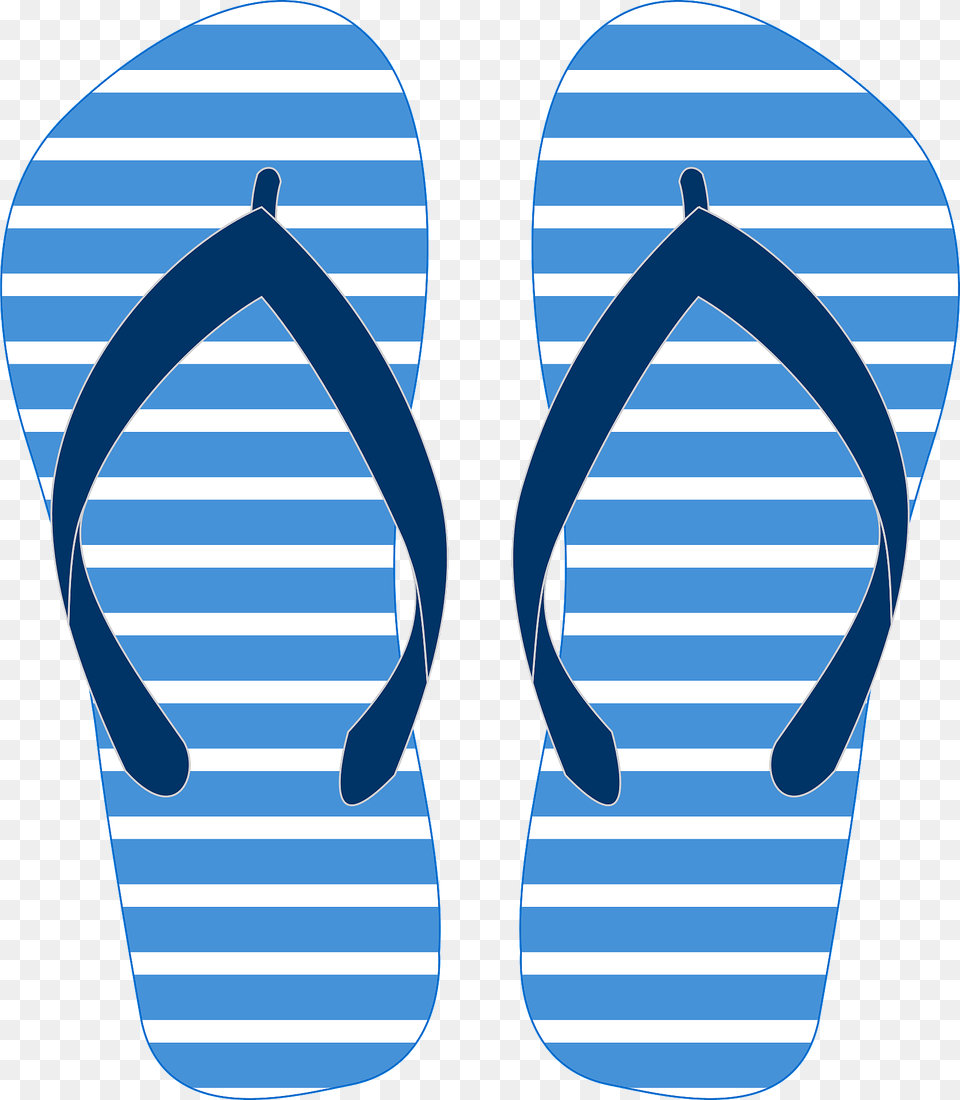 Flip Flops Blue And White Striped Soles Dark Blue Straps Clipart, Clothing, Flip-flop, Footwear Free Transparent Png