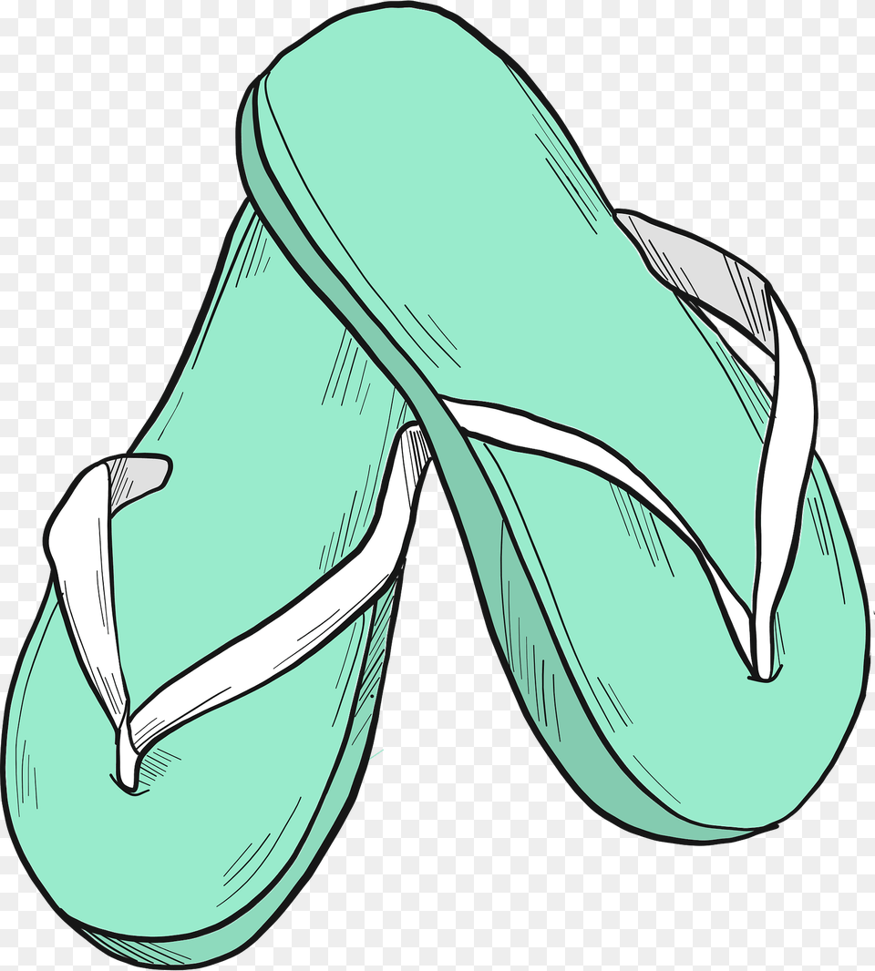 Flip Flops Clipart, Clothing, Flip-flop, Footwear, Sandal Png Image