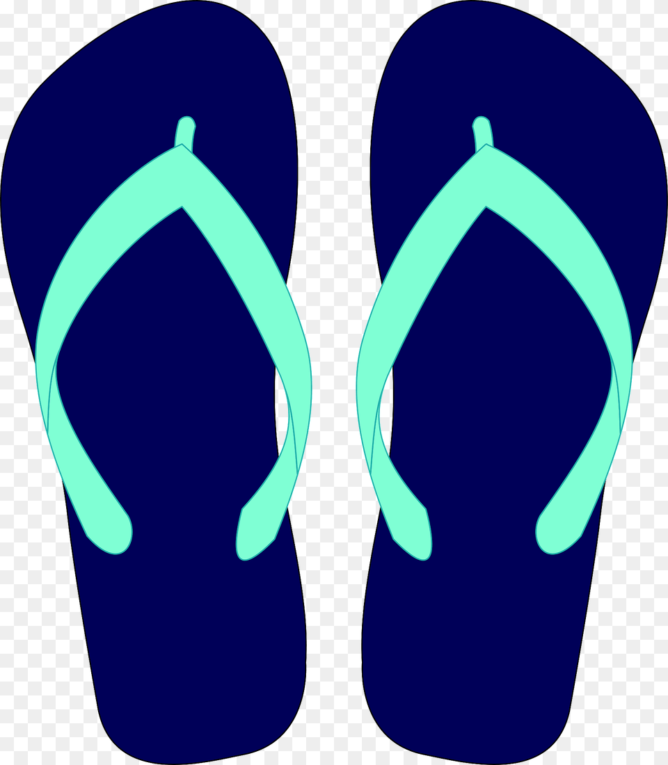 Flip Flops Dark Blue Soles Mint Green Straps Clipart, Clothing, Flip-flop, Footwear Free Png Download