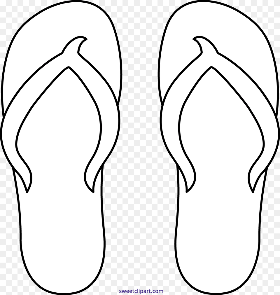 Flip Flops Line Art Clipart, Clothing, Flip-flop, Footwear Free Transparent Png