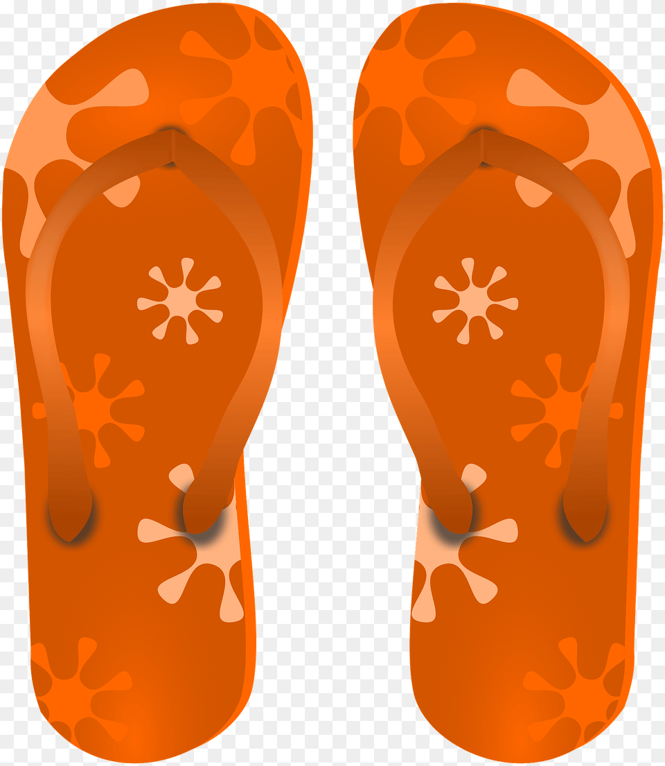 Flip Flops Orange Soles With Sunbursts Orange Straps Clipart, Clothing, Flip-flop, Footwear Free Png Download