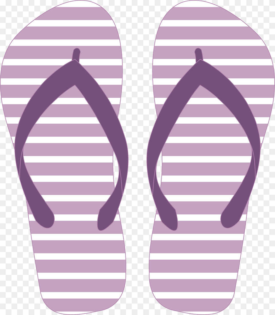 Flip Flops Purple And White Striped Soles Purple Straps Clipart, Clothing, Flip-flop, Footwear, Bow Png Image