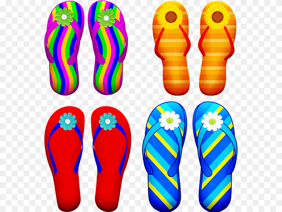 Flip Flops Rubber Flower Thongs Free On Pixabay Flip Flops, Clothing, Flip-flop, Footwear, Shoe Png Image