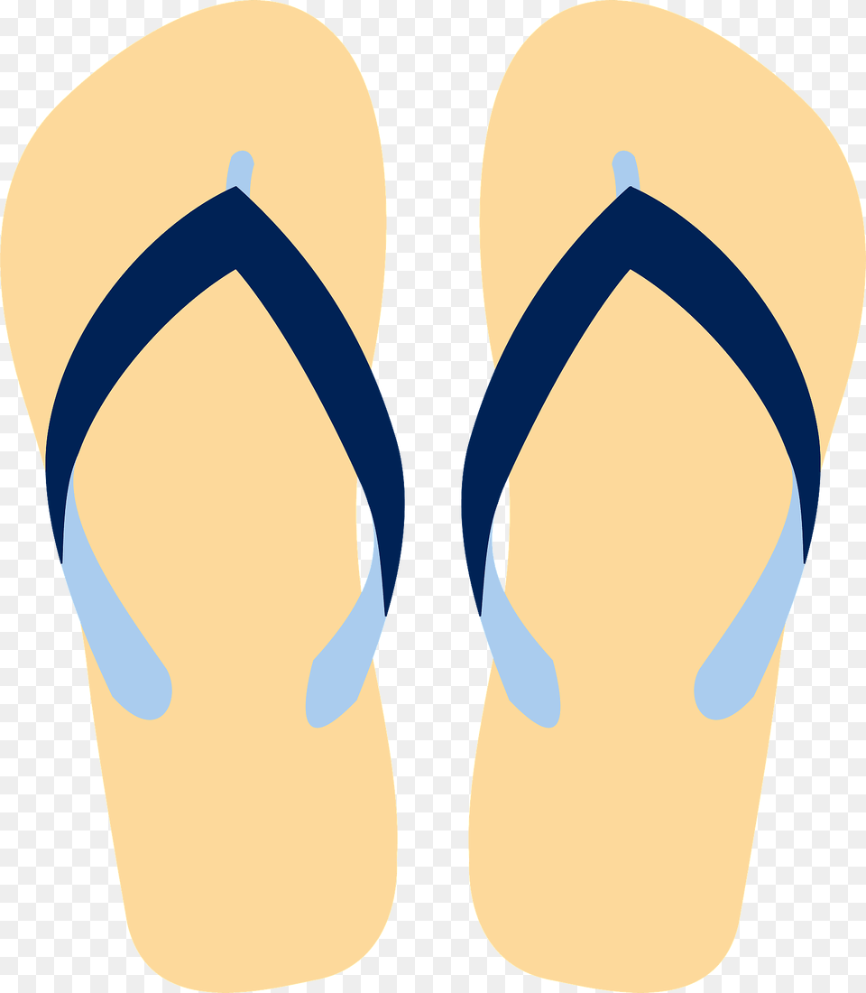 Flip Flops Tan Soles Dark Blue Straps Clipart, Clothing, Flip-flop, Footwear Png Image