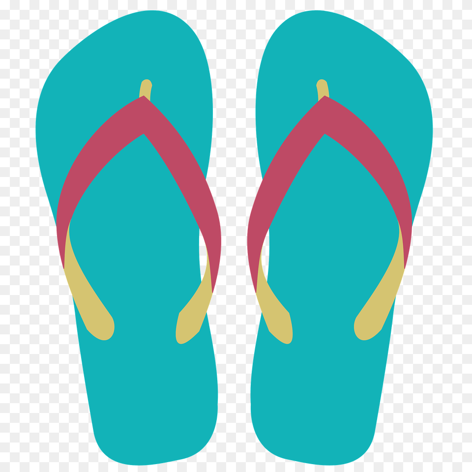 Flip Flops Turquoise Soles Red And Tan Straps Clipart, Clothing, Flip-flop, Footwear Free Png Download